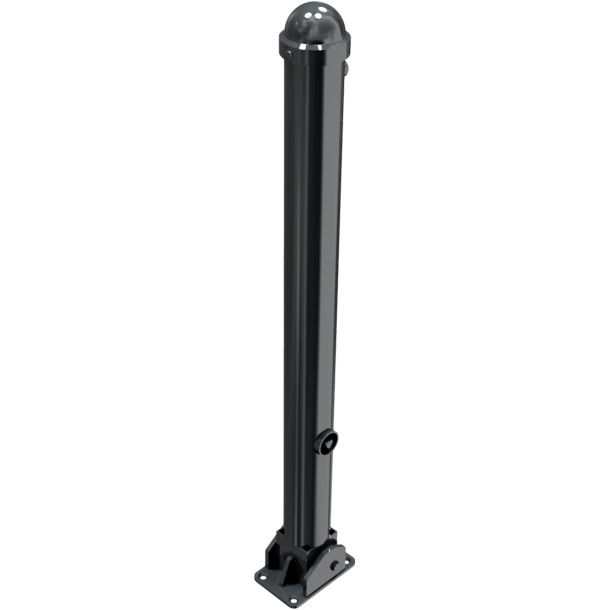 Ornamental bollard | Series 477B | � 76 mm | foldable, self-engaging lockto be fixed by plugs, with base plate 100 x 150 mm | with triangular locking mechanism acc. with DIN 3223 | without eyelet